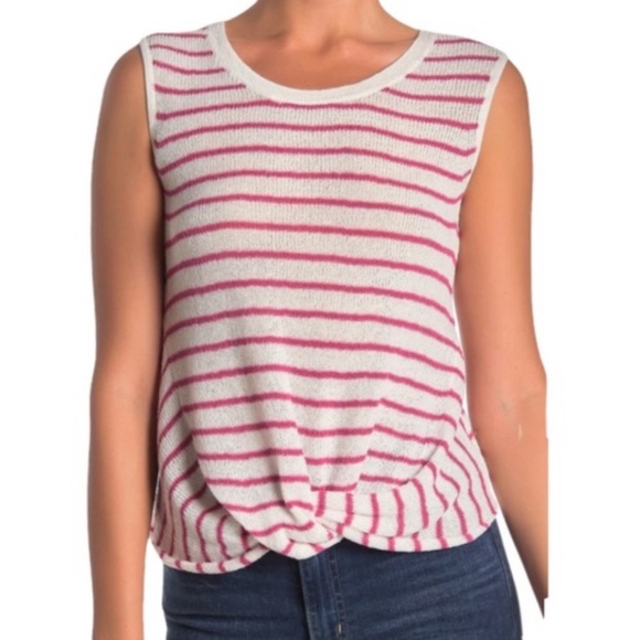 NWT SPLENDID SLEEVELESS KNIT TWIST FRONT TOP - Picture 1 of 6
